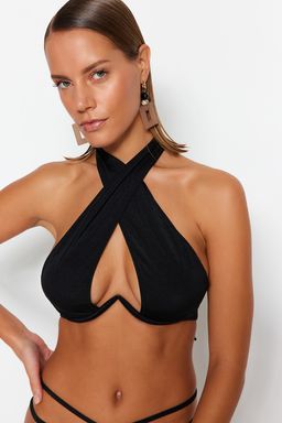 TRENDYOLMILLA Ekru Balkonet Ters V Balenli Bikini Ustu TBESS22BU0203 фото 14