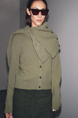 CASHMERE AND WOOL BASIC CARDIGAN - Zara фото 15