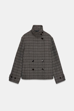 CHECKED DOUBLE-BREASTED JACKET - Zara фото 8