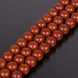 Бусины для рукоделия из Яшмы кирпичной (30 бусин) 38 см