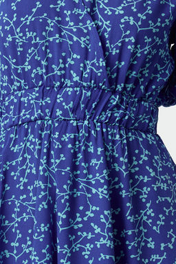 Pembe Cicekli Mini Skater Form Kruvaze Yaka Dokuma Elbise TWOSS24EL01074 - Trendyolmilla фото 10