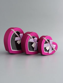 Набор коробок 3 в 1 сердца 22 х 20 х 9;  18.5 х 17 х 7.5; 1 6 х 14 х 6 см