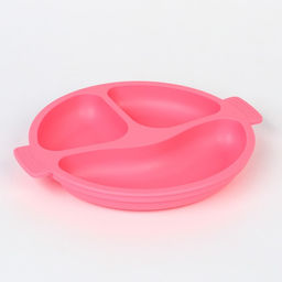 Тарелка детская 3 секции, удобные ручки, Крошка Я, 22,5х19,5х3, розовый  фото 2