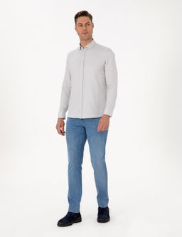 Gri Regular Fit Uzun Kollu G_mlek - Pierre cardin фото 4