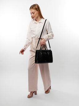 LACCOMA сумка WJD6707-черный эко кожа хлопок  фото 9