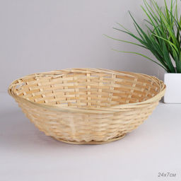 Корзина плетеная 26x8 см / GN295-4 /уп 400/ - ГалеонТрейд фото 2