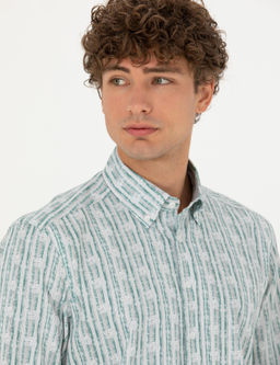 Рубашка Pierre Cardin Regular Fit мятная с длинным рукавом
