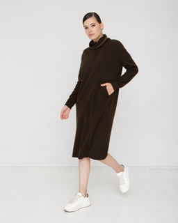 Платье из пуха яка 13132 темно-коричневое