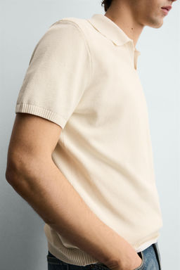 TEXTURED KNIT POLO SHIRT - Zara фото 6