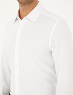 Beyaz Arm_rl_ Slim Fit Uzun Kollu G_mlek