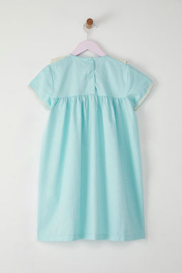 Pembe K?z Cocuk Pamuklu Brode Detayl? K?sa Kol Mini Orme Elbise TKDSS25EL00020 - Trendyolmilla фото 7