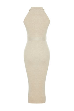 TRENDYOLMILLA Mavi Midi Triko Kemer Detayl? Elbise TWOSS22EL1031  фото 37