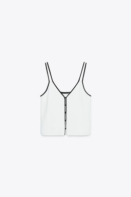 CONTRAST TRIM CAMISOLE TOP - Zara фото 9