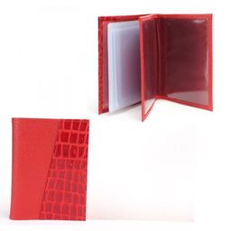 Обложка для авто+паспорт-Croco-ВП-105 натуральная кожа алый флотер/красный крок (128/203) 235884