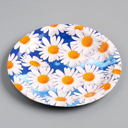 Цена за 100 шт. Тарелка одноразовая Ромашки ламинированная, картон, 18 см - Simaland фото 2