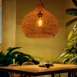 Светильник потолочный из ротанга «Йоги», 1×120 Вт, Е27, 40×40×40 см