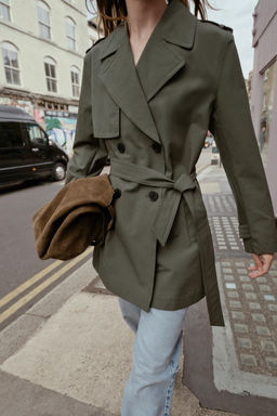 DOUBLE-BREASTED WATER REPELLENT WINDPROOF TRENCH COAT - Zara фото 2