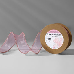 Лента капроновая Волна, с блеском, 40 мм, 10 1 м, цвет сливовый №31