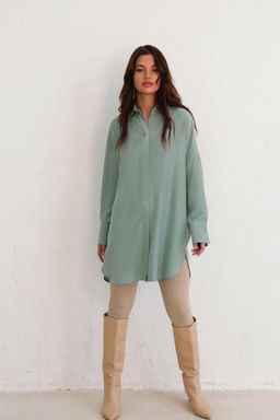 Базовая удлинённая рубашка свободного силуэта - Martichelli фото 44