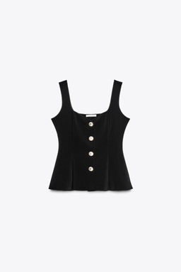 STRETCH PEPLUM WAISTCOAT TOP - Zara фото 6
