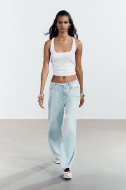 PYJAMA-STYLE DENIM TROUSERS