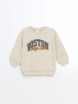 Bisiklet Yaka Bask?l? Erkek Bebek Sweatshirt ve E?ofman Alt 2li Tak?m - Waikiki фото 2