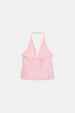 TOP HALTER BRILLOS / Rosa medio - Zara фото 5