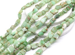 Бусины из хризопраза кристаллы 10*15мм, 34см, 26 бусин Радуга камня