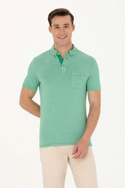 U. S. Polo Assn Мужская зеленая футболка с воротником-поло - U.s. polo assn фото 10