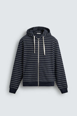 SUDADERA RAYAS CAPUCHA / Marino / Blanco - Zara фото 6
