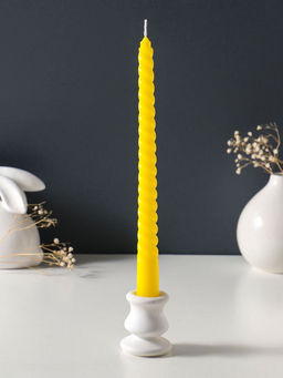 Цена за 2 шт. Свеча витая 25 см (набор 2 шт) 57 гр, 5 ч, цв. жёлтый
