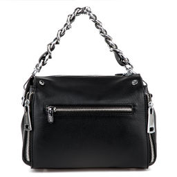 M5659-2P black, Жженская кожаная сумка, Barcelo Biagi