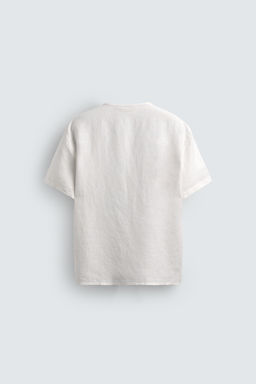 CAMISA CUELLO PANADERO MANGA CORTA 100% C??AMO / Blanco - Zara фото 8