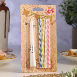 Цена за 5 шт. Свечи для торта, коктейльные 8 шт., 1 музыкальная