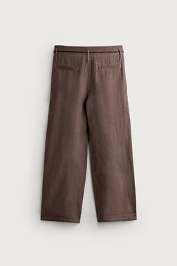 PANTAL?N RELAXED FIT 100% LINO / Marr?n - Zara фото 7
