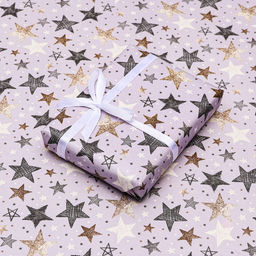Цена за 2 шт. Бумага упаковочная, крафт «Звезды», 70×100 см, 1 лист