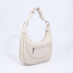 Сумка-мешок на молнии, наружный карман, длинный ремень, цвет светло-бежевый - Simaland фото 2