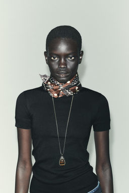 POLKA DOT PRINT SATIN SCARF - Zara фото 2