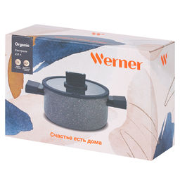 51450 WERNER Кастрюля ORGANIC STONE STYLE 20x10,0 см/2,8 л с индукционным дном, с двухслойным антипригарным покрытием Pfluon, бакелитовая ручка с покрытием Soft Touch. Цвет: коричневый. Материал: прессованный алюминий. Толщина стенок и дна: 2,6 мм.  фото 8