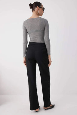 Siyah Bagc?kl? K?sl?k Tuseli Rahat Kumas Wide Leg/Genis Paca Pantolon TWOAW26PL00012 - Trendyolmilla фото 20