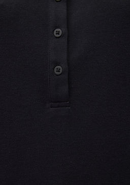 Siyah Tencel TM Modal Polo Tisort - Mavi фото 6