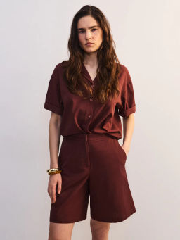 Шорты из вискозы и хлопка с отворотами ZR2605012116-21 / Zarina