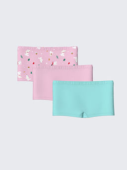 Bask?l? K?z ?ocuk Boxer 3l?