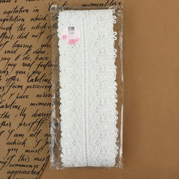 Кружево гипюровое, 80 мм, 6.8±0.5 м, цвет белый