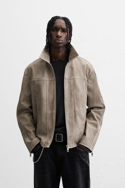 FADED LEATHER EFFECT JACKET - Zara фото 11