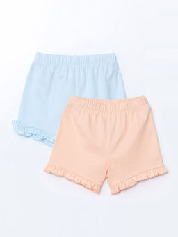 Beli Lastikli Basic K?z ?ocuk ?ort 2li