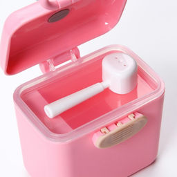 Контейнер для хранения детского питания 150 мл., с ложкой, розовый