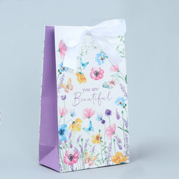 Пакет подарочный с лентой Красота внутри, 13 х 23 х 7 см