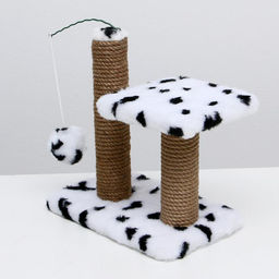 Когтеточка для котят двойная, 30 х 20 х 34 см, джут, далматинец - Пижон фото 3