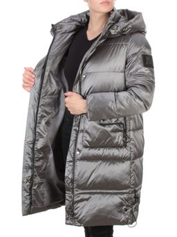 9106 DARK GREY Пальто зимнее женское FLOWEROVE (200 гр. холлофайбера) - Fashion фото 10